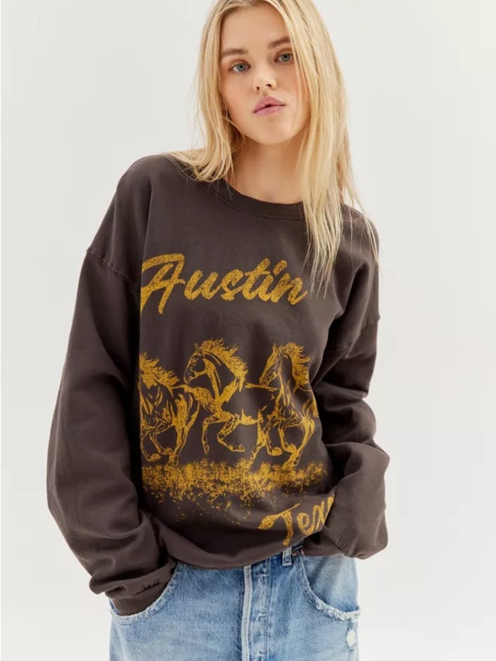 Project Social T X Urban Outfitters Austin Graphic Crewneck Sweater